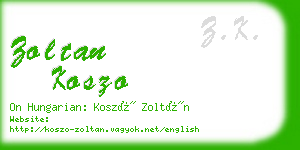 zoltan koszo business card